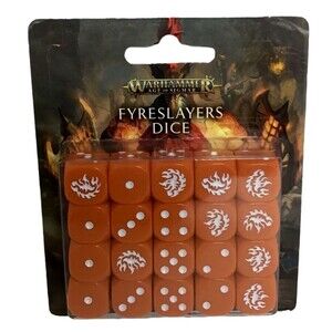 Warhammer 40K Fyreslayers Dice Orange White 20 x 16mm Sealed Brand New
